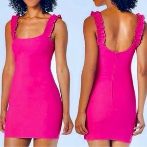 LIKELY “Elana” Ruffle Strap Mini Dress in Fuchsia Pink Size 8
